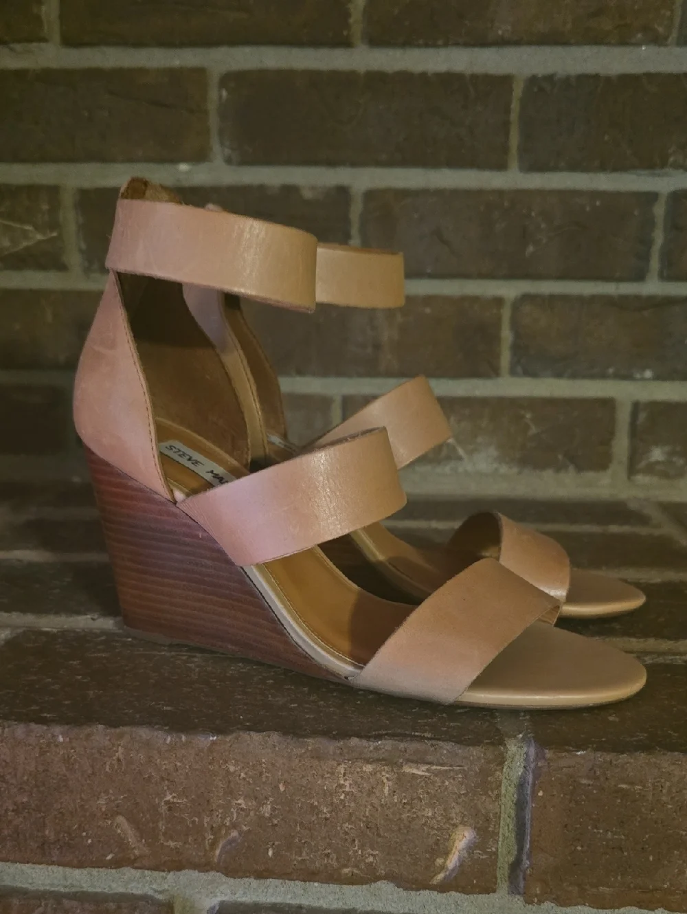 Steve Madden Karey Wedge Heels Brown Womens Size 8M